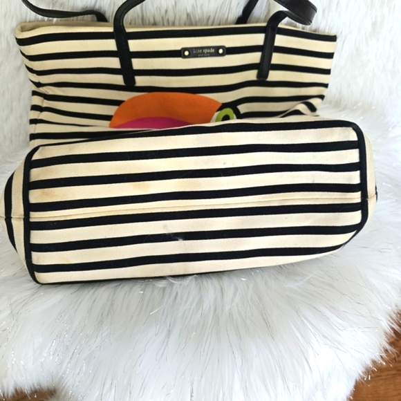 Kate Spade Black and White Striped Tote Bag - Picture 7 of 8